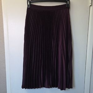 H&M Deep Purple Pleated Midi Skirt
